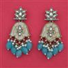 Indo Western Mother Of Pearl Earring with Mehndi Plating