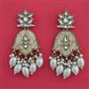 Indo Western Mother Of Pearl Earring with Mehndi Plating