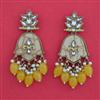 Indo Western Mother Of Pearl Earring with Mehndi Plating