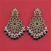 Indo Western Moti Earring With Mehndi Plating