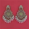 Indo Western Moti Earring With Mehndi Plating