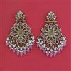 Indo Western Moti Earring With Mehndi Plating