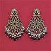 Indo Western Moti Earring With Mehndi Plating