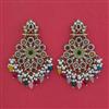 Indo Western Moti Earring With Mehndi Plating