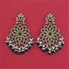 Indo Western Moti Earring With Mehndi Plating