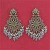 Indo Western Moti Earring With Mehndi Plating