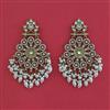 Indo Western Moti Earring With Mehndi Plating