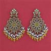Indo Western Moti Earring With Mehndi Plating