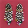 Indo Western Moti Earring With Mehndi Plating