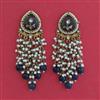 Indo Western Moti Earring With Mehndi Plating
