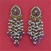 Indo Western Moti Earring With Mehndi Plating