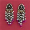 Indo Western Moti Earring With Mehndi Plating