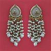 Indo Western Moti Earring With Mehndi Plating