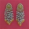 Indo Western Moti Earring With Mehndi Plating