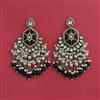 Indo Western Moti Earring With Mehndi Plating