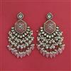 Indo Western Moti Earring With Mehndi Plating