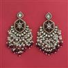 Indo Western Moti Earring With Mehndi Plating