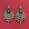 Indo Western Moti Earring With Mehndi Plating