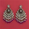 Indo Western Moti Earring With Mehndi Plating