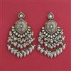 Indo Western Moti Earring With Mehndi Plating