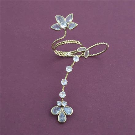 Indo Western Classic Ring With Mehndi Plating Gold Plating Rhodium Plating