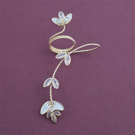 Indo Western Mother Of Pearl Ring With Mehndi Plating Gold Plating Rhodium Plating
