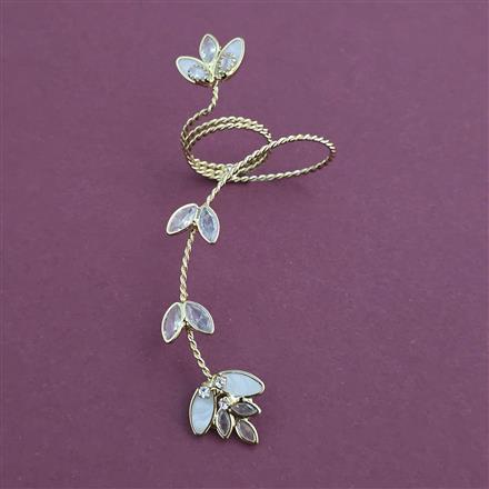 Indo Western Mother Of Pearl Ring With Mehndi Plating Gold Plating Rhodium Plating