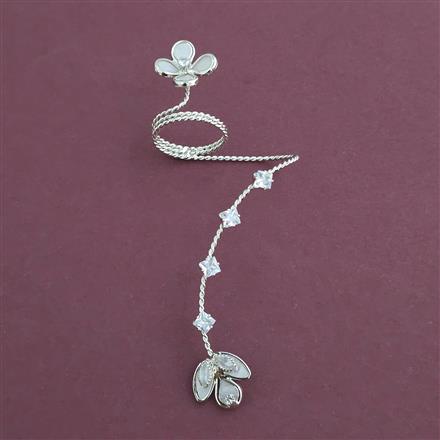 Indo Western Mother Of Pearl Ring With Mehndi Plating Gold Plating Rhodium Plating