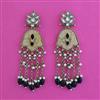 Indo Western Mother Of Pearl Earring With Mehndi Plating