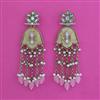 Indo Western Mother Of Pearl Earring With Mehndi Plating