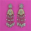 Indo Western Mother Of Pearl Earring With Mehndi Plating