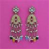 Indo Western Mother Of Pearl Earring With Mehndi Plating