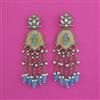 Indo Western Mother Of Pearl Earring With Mehndi Plating