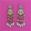 Indo Western Mother Of Pearl Earring With Mehndi Plating