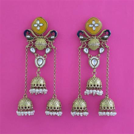 Indo Western Jhumki With Mehndi Plating