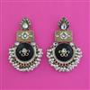 Indo Western Moti Earring With Mehndi Plating