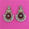 Indo Western Moti Earring With Mehndi Plating