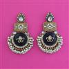 Indo Western Moti Earring With Mehndi Plating