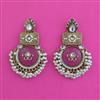 Indo Western Moti Earring With Mehndi Plating