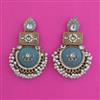 Indo Western Moti Earring With Mehndi Plating