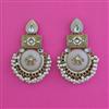 Indo Western Moti Earring With Mehndi Plating