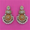 Indo Western Moti Earring With Mehndi Plating
