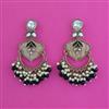 Indo Western Mother Of Pearl Earring With Mehndi Plating