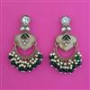 Indo Western Mother Of Pearl Earring With Mehndi Plating