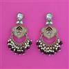 Indo Western Mother Of Pearl Earring With Mehndi Plating