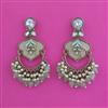 Indo Western Mother Of Pearl Earring With Mehndi Plating