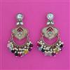 Indo Western Mother Of Pearl Earring With Mehndi Plating