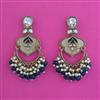 Indo Western Mother Of Pearl Earring With Mehndi Plating