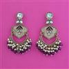 Indo Western Mother Of Pearl Earring With Mehndi Plating