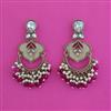 Indo Western Mother Of Pearl Earring With Mehndi Plating